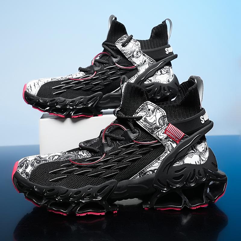 High Street Schuhe Herren Bequeme Blade Sneakers Stoßdämpfung High-Top-Socken Sportschuhe Markendesign Wanderschuhe Herrenschuhe 43 von Joom DACH