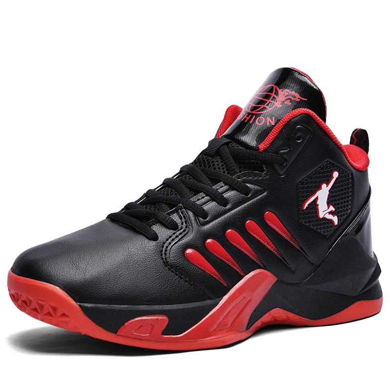 High-Top-Basketballschuhe für Herren, Outdoor-Sneakers für Herren, verschleißfeste Schuhe mit Luftdämpfung, atmungsaktive Sportschuhe, Unisex-Paarschuhe 43 rot von Joom DACH