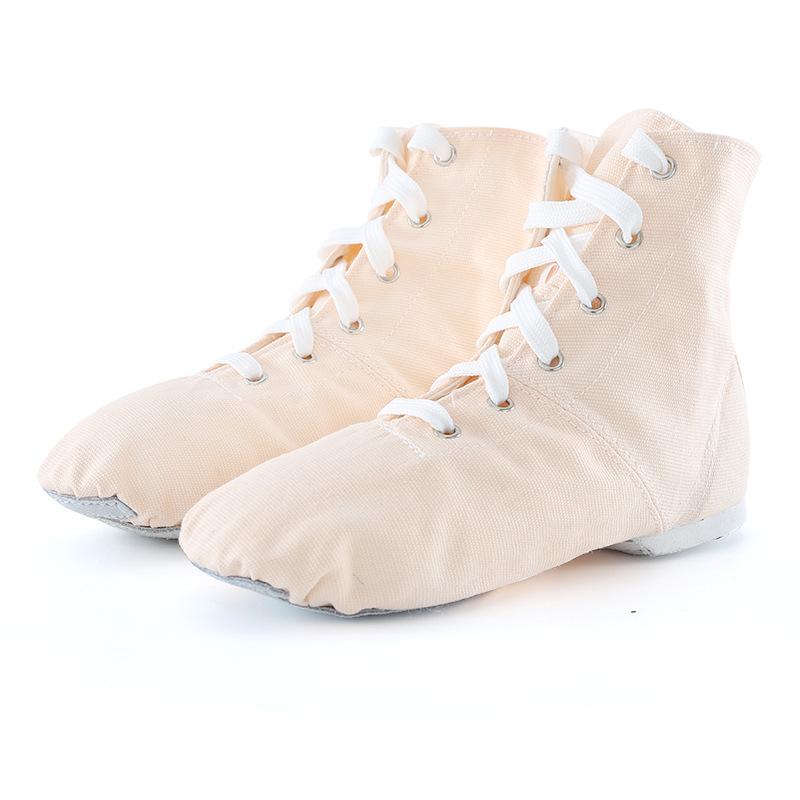 High Top Canvas Jazz Tanzstiefel Yoga Schuhe für Erwachsene Frauen Kinder Ballettschuhe Ballettflachschuhe Indoor 36 beige von Joom DACH