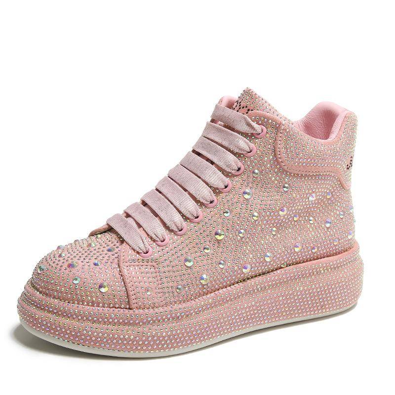 High-Top-Damenschuhe Vielseitige Freizeitschuhe für Damen voller Diamanten Muffin-Schuhe Plateau-Strass-Sport-Board-Schuhe 40 rosa High-Top-Damenschuhe Vielseitige Freizeitschuhe für Damen voller Diamanten Muffin-Schuhe Plateau-Strass-Sport-Board-Schuhe 40 rosa von Joom DACH