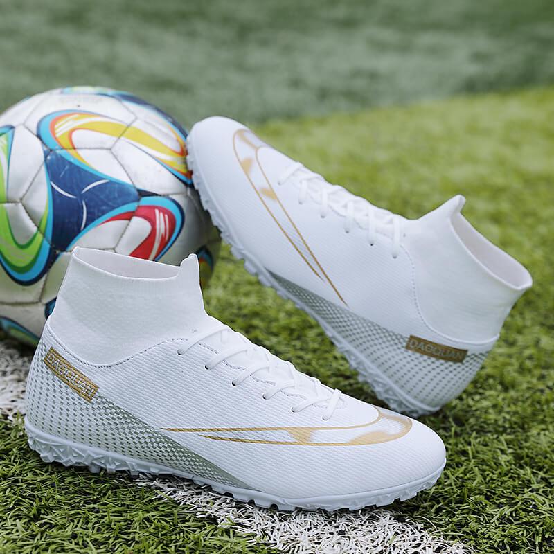 High-Top-Fußballschuhe aus Kunstrasenleder mit langen Stollen für Damen und Herren – ideal für Wettkämpfe und Training. 41 von Joom DACH