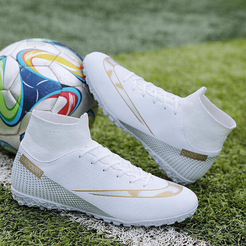 High-Top-Fußballschuhe aus Kunstrasenleder mit langen Stollen für Damen und Herren – ideal für Wettkämpfe und Training. 41 von Joom DACH