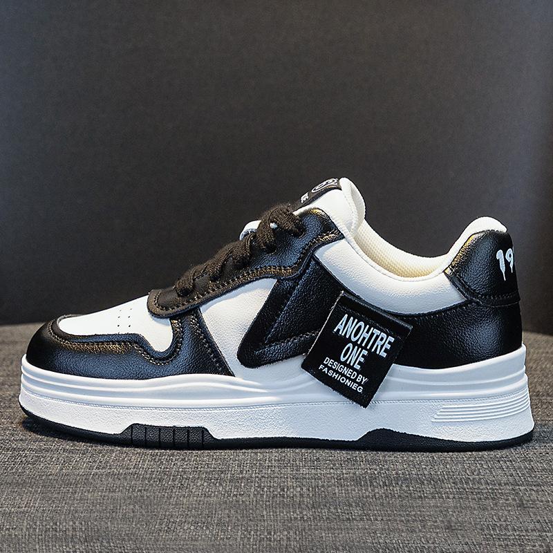 High-Top Leder Weiße Schuhe Damen Ins Trendy Herbst Neu Frühling und Herbst All-Match Dicke Sohle Sneaker 41 von Joom DACH