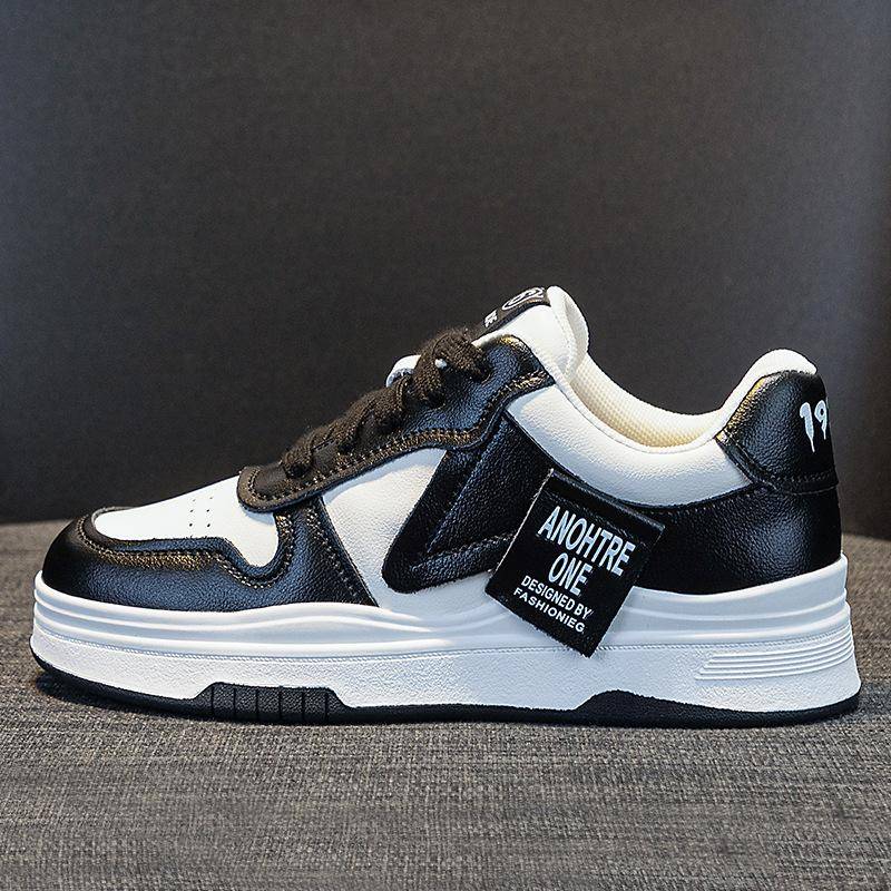 High-Top Leder Weiße Schuhe Damen Ins Trendy Herbst Neu Frühling und Herbst All-Match Dicke Sohle Sneaker 41 von Joom DACH