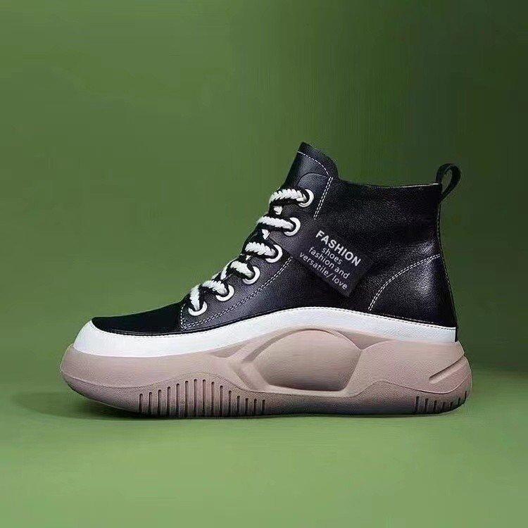 High Top Sneakers Damen Mixed Batch Herbst Neue Muffin Weiche Unterseite Leichte Weiche Leder Casual Pumps Damen Südostasien 40 von Joom DACH