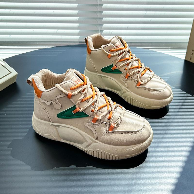 High Top Weiße Schuhe Damen Herbst Neu Ins Studenten Freizeitschuhe Damen Plateau Brot Damen Schuhe 40 von Joom DACH