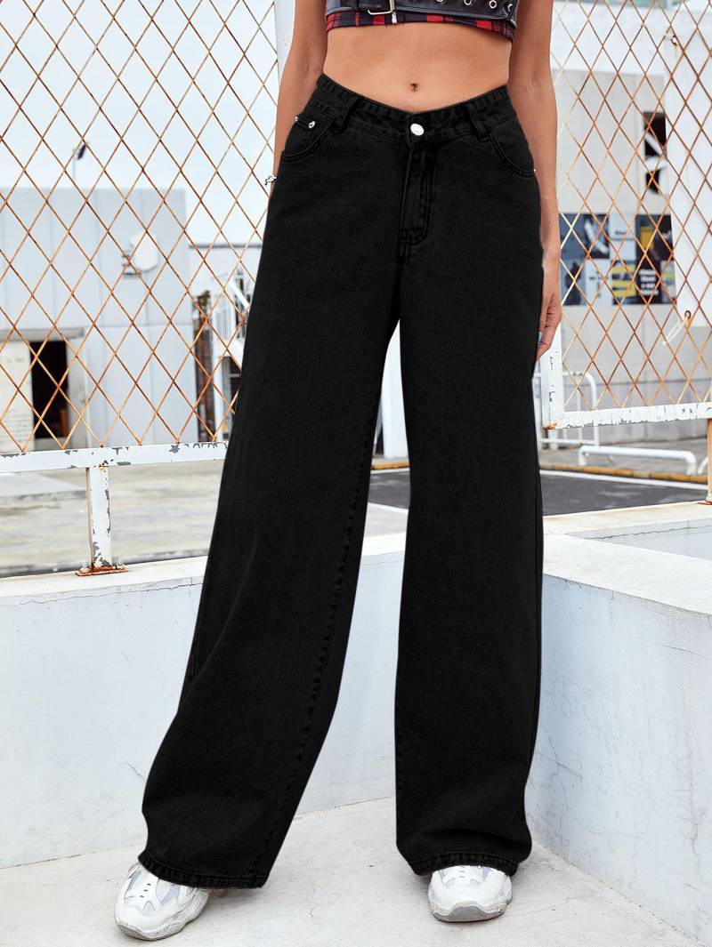 High-Waist Slim Straight Denim Jeans für Damen - Heißer Verkauf Europäischer & Amerikanischer Stil 5XL von Joom DACH