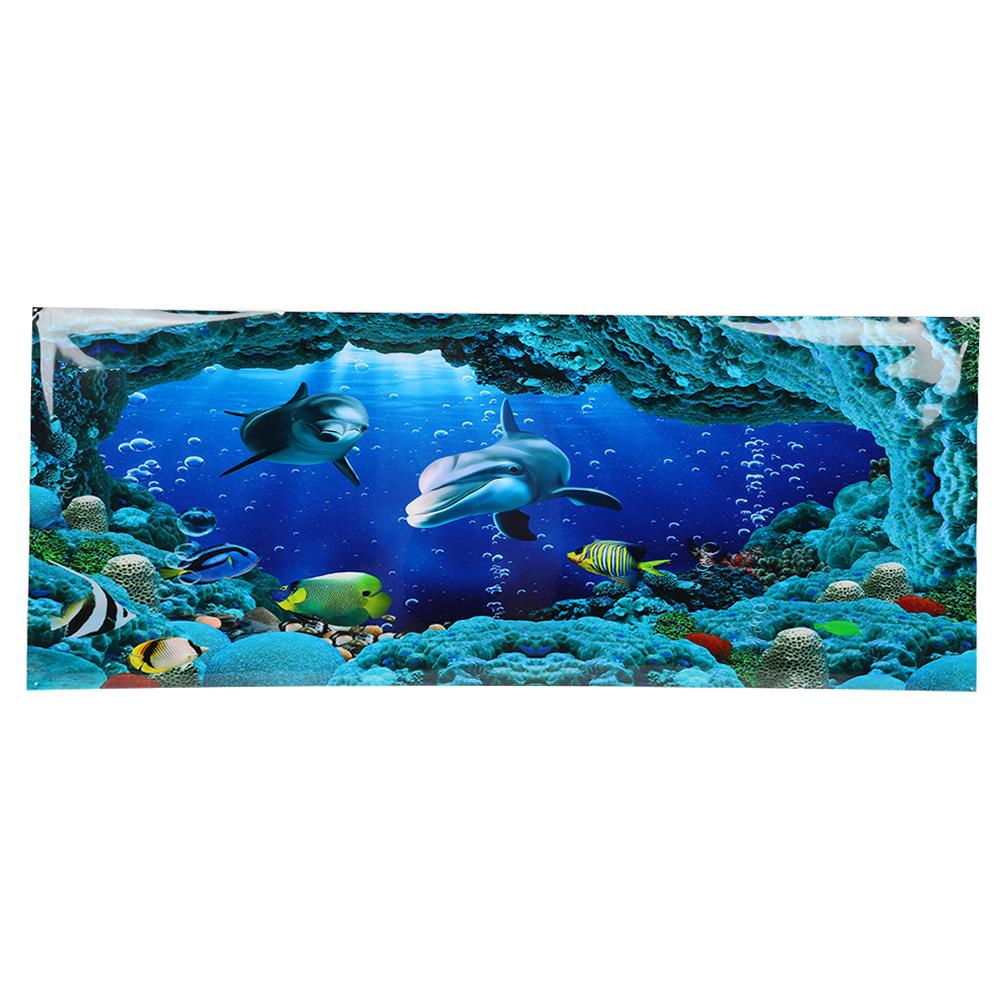 Hintergrund-Poster, dekorative Meereswelt-Gemälde, PVC-Aufkleber, Landschaft für Aquarienfische von Joom DACH