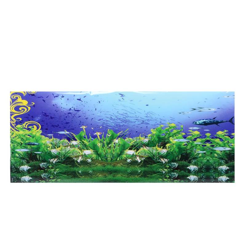 Hintergrund-Poster, dekoratives Gemälde, PVC-Aufkleber, Landschaftsbild für Aquarium(122*50cm ) von Joom DACH