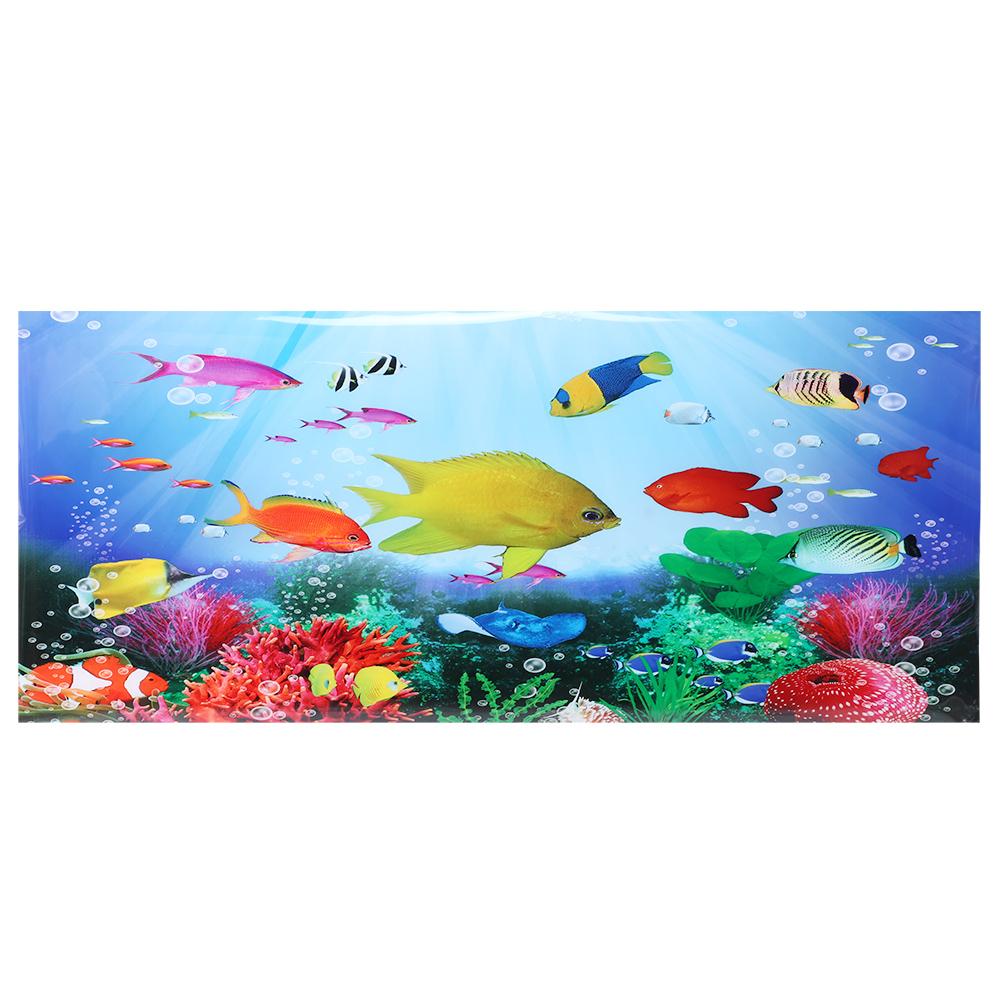 Hintergrundposter Dekorative Malerei PVC-Aufkleber Landschaftsbild für Aquarium Fischtank 122x50cm von Joom DACH