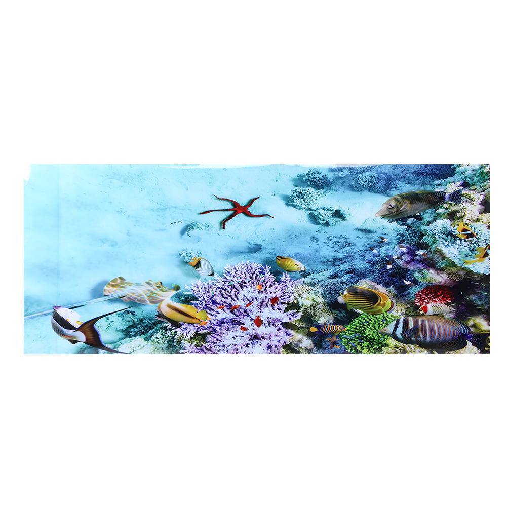 Hintergrundposter Dekorative Malerei PVC-Aufkleber Landschaftsbild für Aquarium Fischtank 61x30cm von Joom DACH