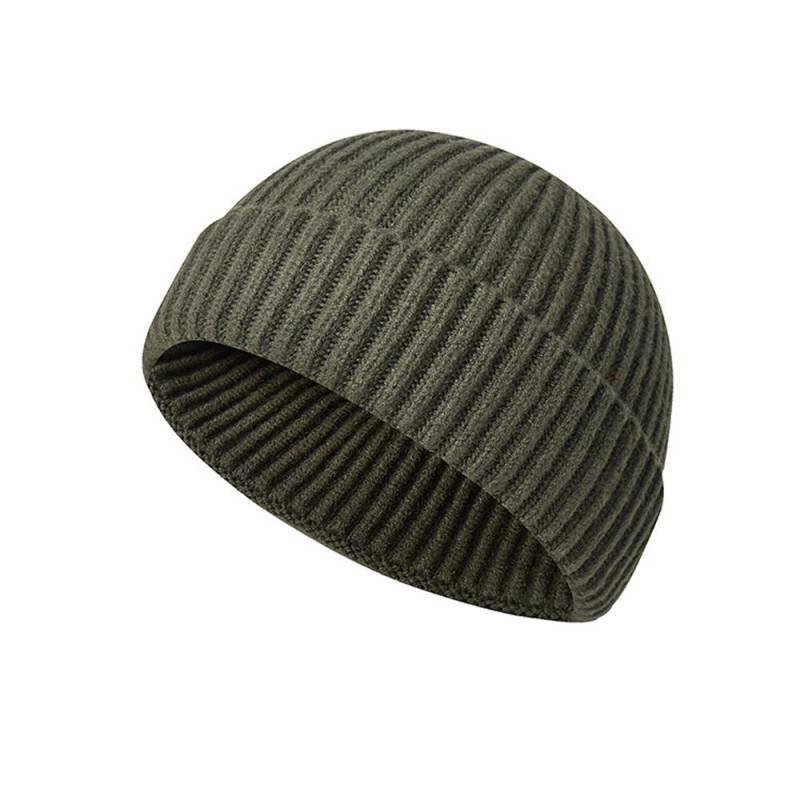 Hip Hop Beanie Mütze Grobstrickmütze mit Bündchen Warme Wintermütze für Damen und Herren armee grüne von Joom DACH