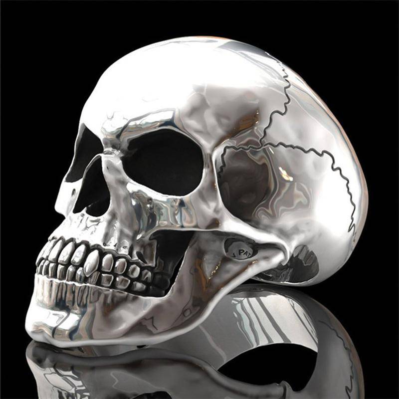 Hip-Hop Herren Biker Ringe Ghost Head Skull Ringe für Männer Gothic Punk Metal Rock Biker Schmuck Zubehör 13 von Joom DACH
