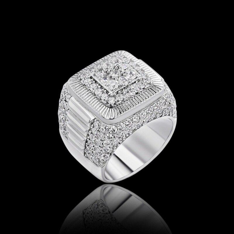 Hip Hop Retro Herren Business Schmuck eingelegter Zirkon Ring Verlobung Ehering 10 gelb von Joom DACH