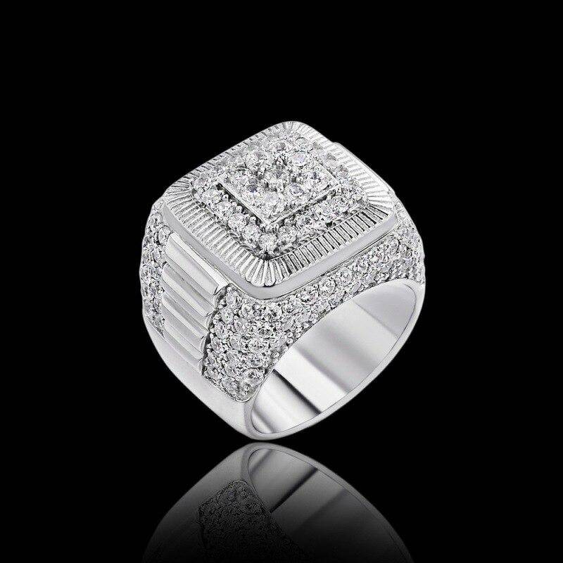 Hip Hop Retro Herren Business Schmuck eingelegter Zirkon Ring Verlobung Ehering 10 gelb von Joom DACH