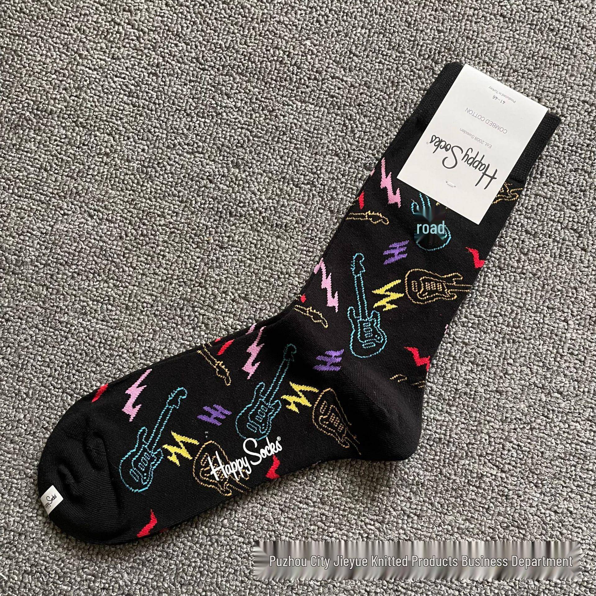 Hippy Happy Herren Vielseitige Baumwolle Mid-Calf Trendige Mode Socken One Size (41-46) von Joom DACH