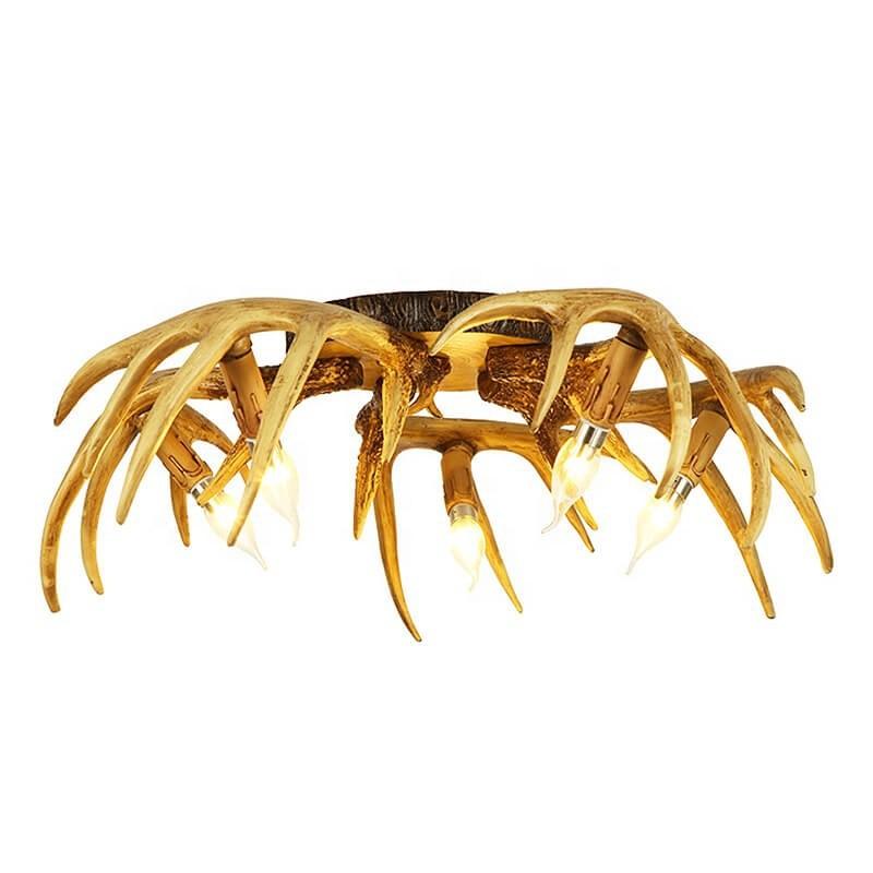 Hirschhorn-Kronleuchter, Retro-Stil, für Wohnzimmer, Esszimmer, Schlafzimmer, Arbeitszimmer, Deckenleuchte ceiling model von Joom DACH