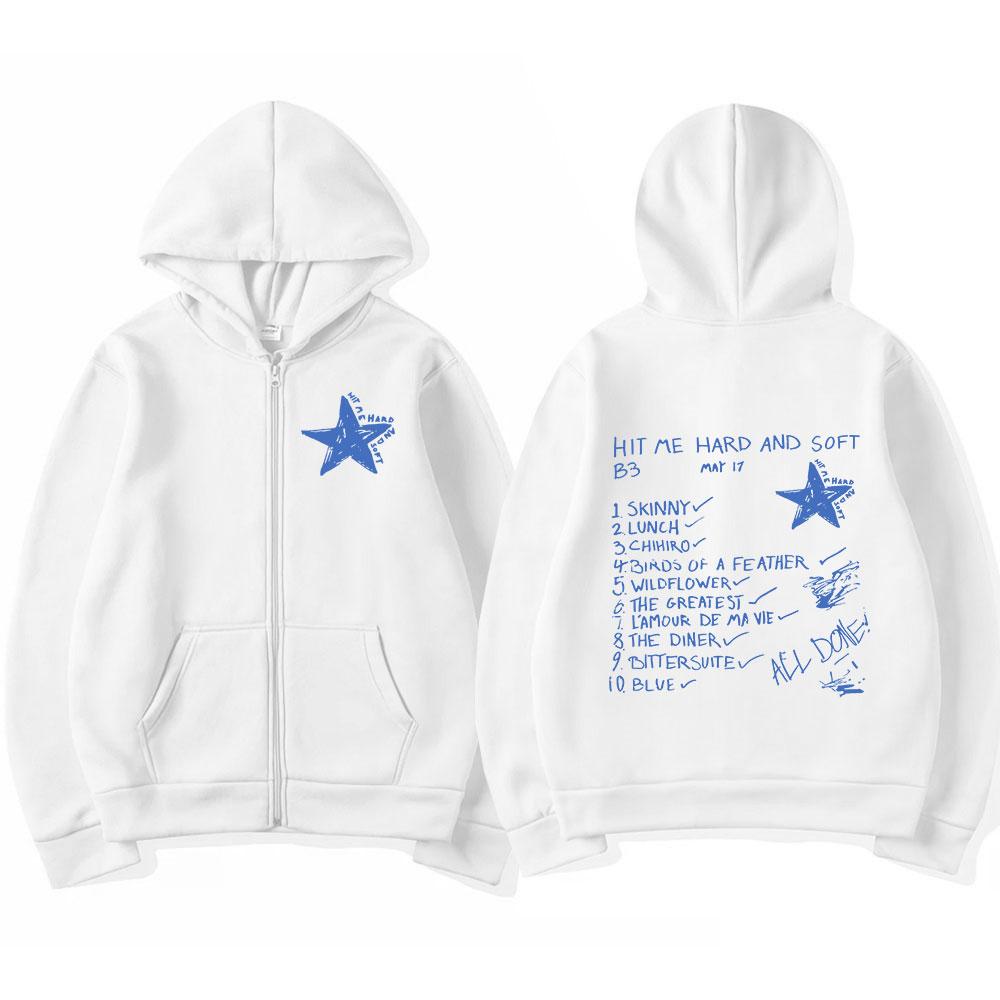Hit Me Hard and Soft 2024 Tour Zipper Hoodies Herren Damen Mode Harajuku Pullover Hip Hop Casual Zip Up Sweatshirts Jacken L von Joom DACH