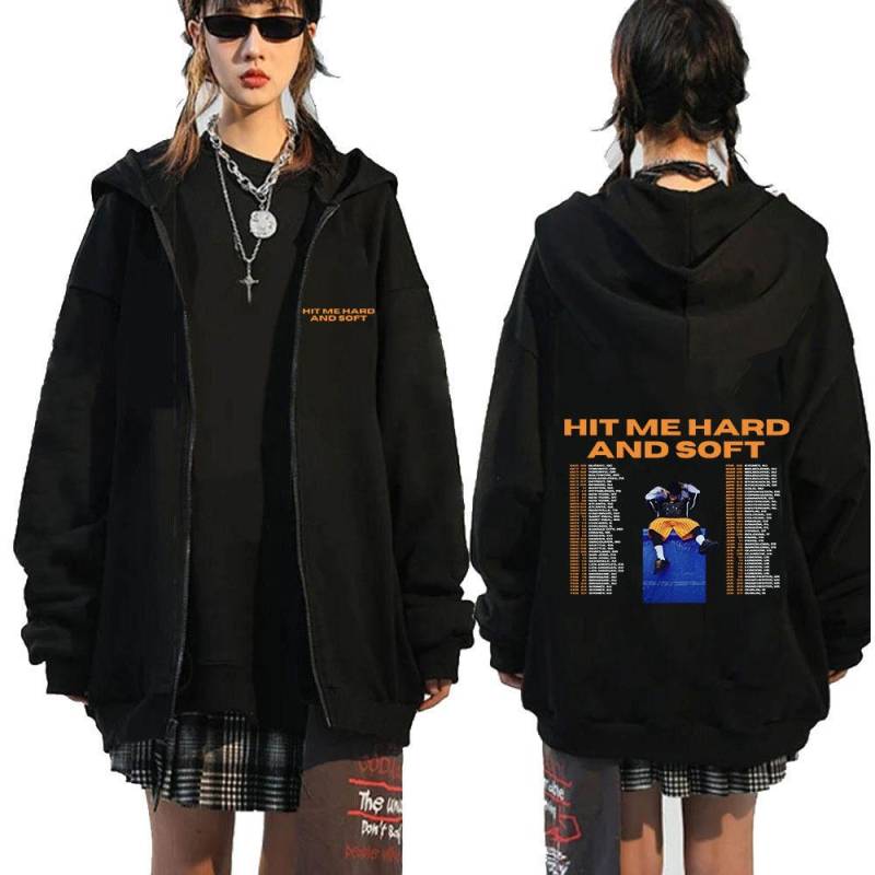 Hit Me Hard and Soft 2024 Tour Zipper Hoodies Männer Frauen Harajuku Pullover Fashion Hip Hop Zip Up Sweatshirts Jacken Fans Geschenk M von Joom DACH