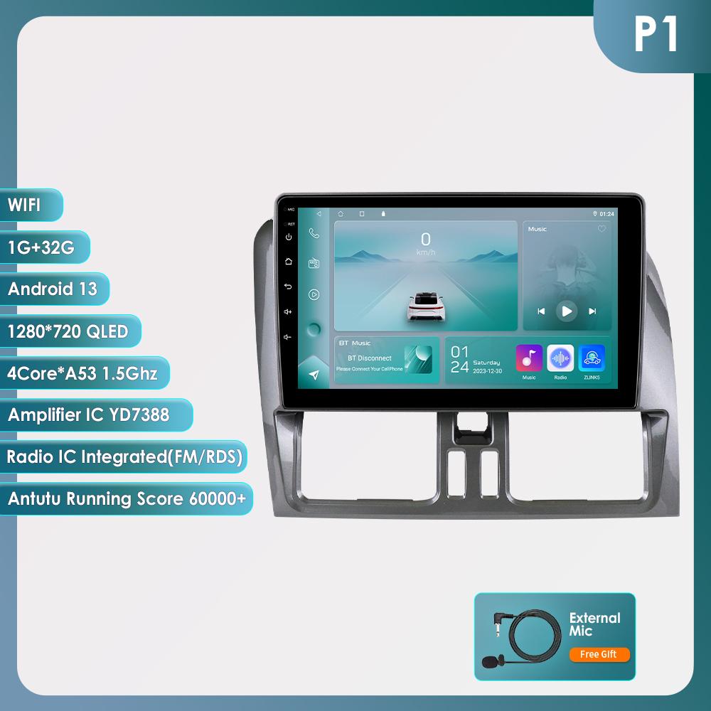 Hizpo 9  Carplay 4G-LTE 2din Android 13 Autoradio Multimedia Video Player GPS-Navigation für Volvo XC60 2008-2017 Head Unit BT Intelligent Screen SWC P1 (2014-2017) 4Core 1G 32G von Joom DACH