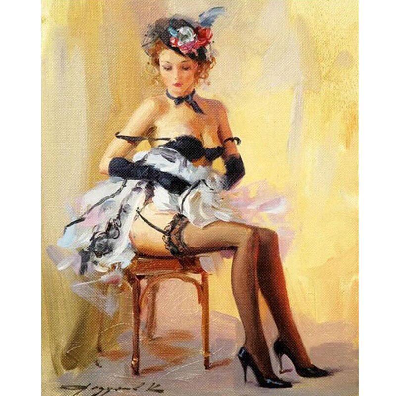 Hobbys und Kunsthandwerk, modische Frau, Diamant-Mosaik, Diamant-Gemälde, Kreuzstich, Stickerei, Heimdekoration 20X30CM von Joom DACH