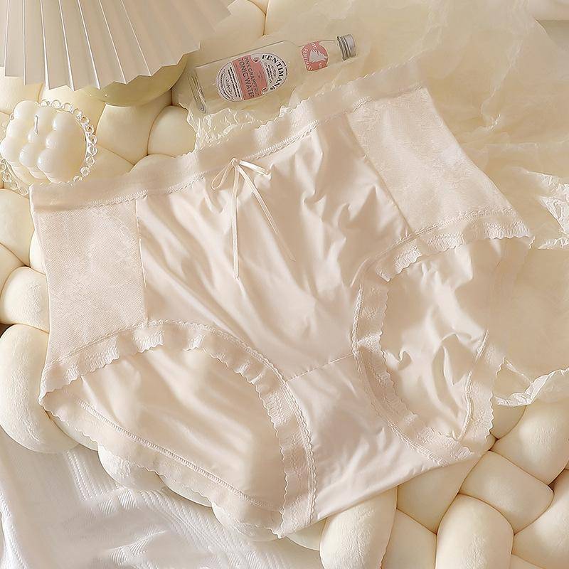 Hoch taillierte Spitzenhöschen für Damen, durchsichtig, dünn, weich, atmungsaktiv, Unterhose in Übergröße, luxuriöses Höschen zur Bauchkontrolle 5XL apricot von Joom DACH