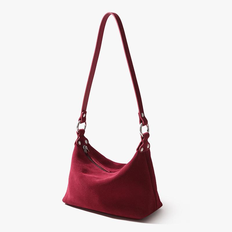 Hochglänzende Matte Leder Retro High-End Kissen-Tasche, Pendler Leder Einzel-Schultertasche mit großer Kapazität, Unterarm Crossbody-Tasche von Joom DACH