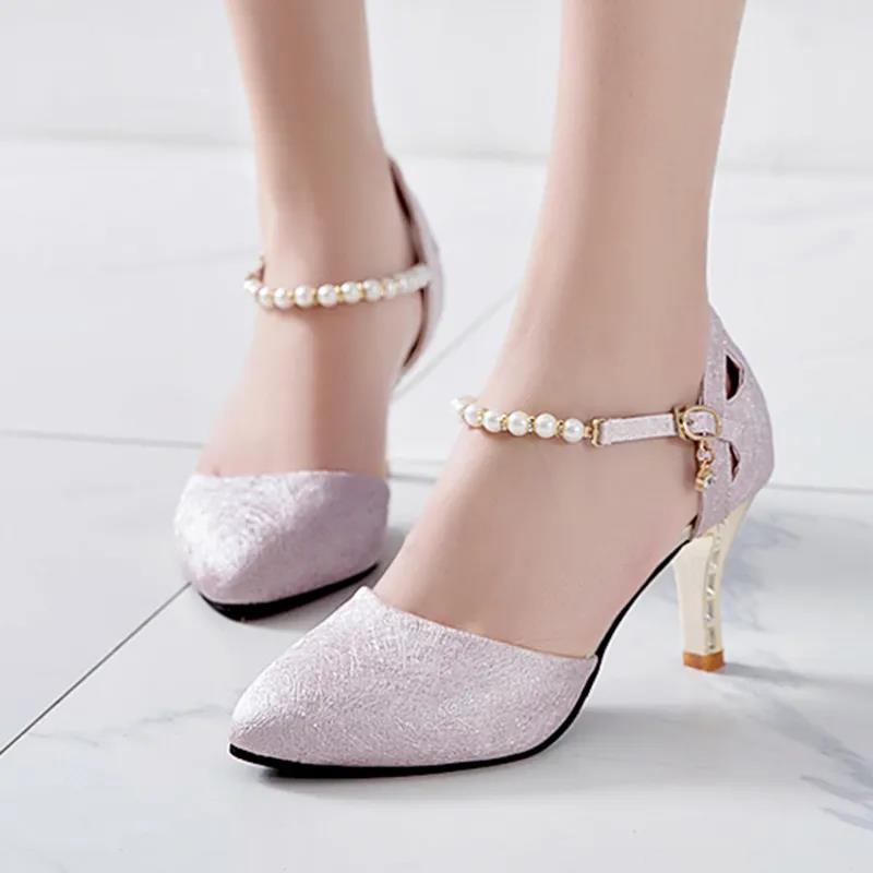 Hochhackige Sandalen für Damen, einzeilige Schnalle, Stiletto-Schuhe, All-Match-Arbeitsschuhe 35 rosa Hochhackige Sandalen für Damen, einzeilige Schnalle, Stiletto-Schuhe, All-Match-Arbeitsschuhe 35 rosa von Joom DACH
