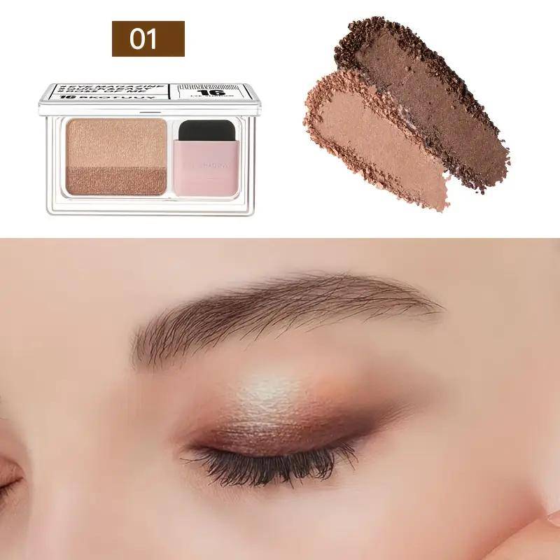 Hochlicht-Lidschatten-Make-up-Palette, Chamäleon-Farbverlauf, Glitzer für die Augen, erhellt das Gesicht, schimmernde Lidschatten-Make-up-Pigmente 01# von Joom DACH