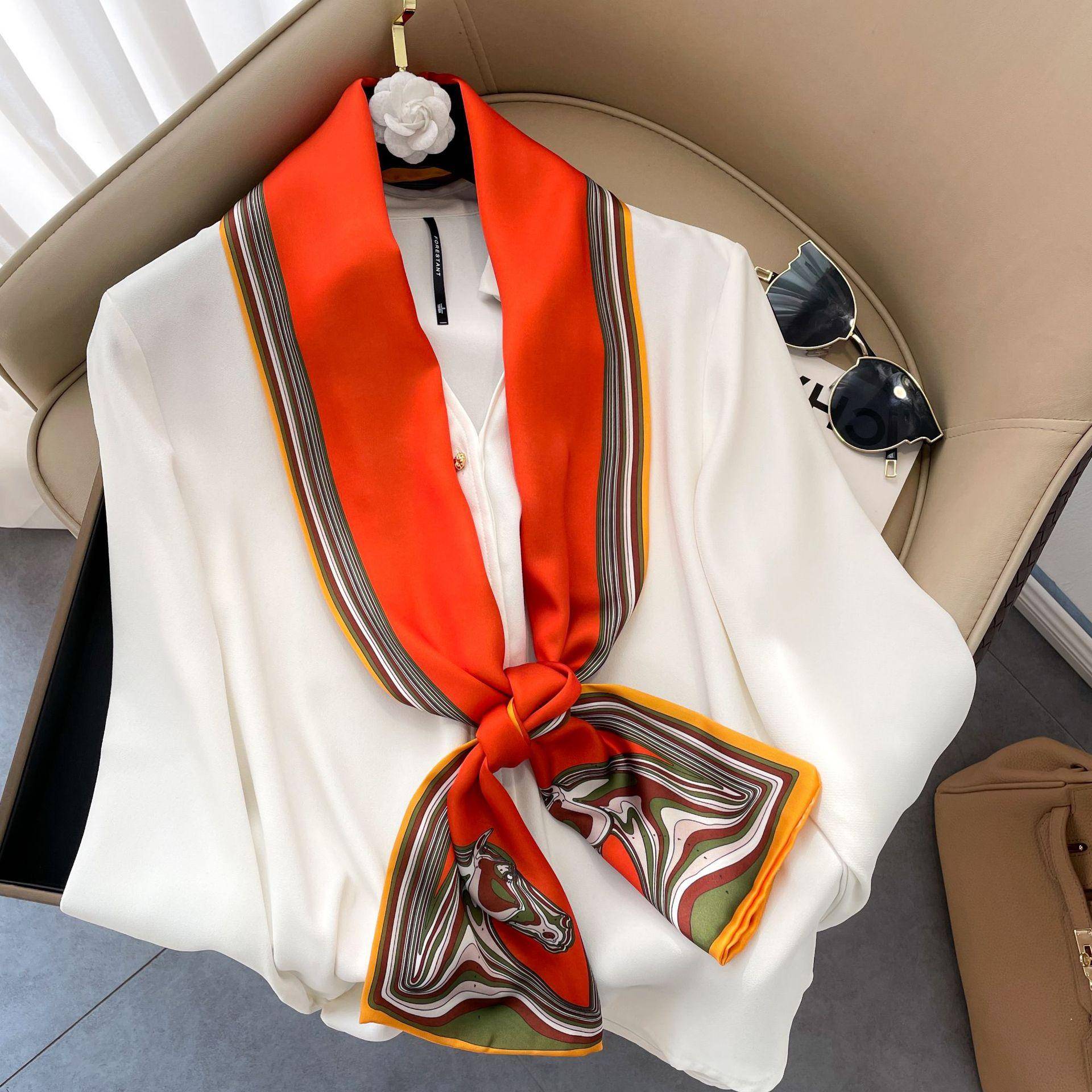 Hochwertige, luxuriöse Seidenschals, Stirnband, Schals, Halstuch für Damen, Ketten-Seidenschal, dekorativer Schal für Damen 150-17cm von Joom DACH