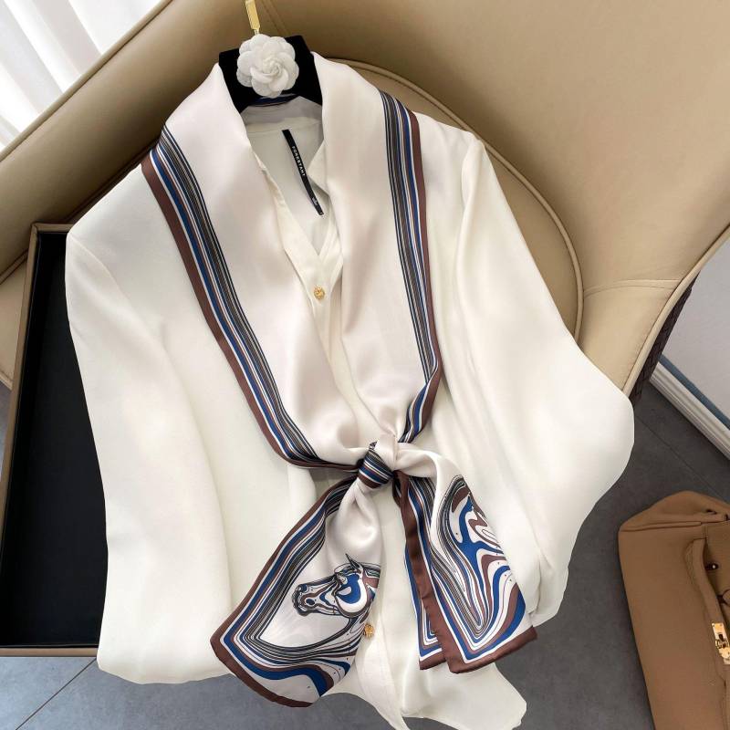 Hochwertige, luxuriöse Seidenschals, Stirnband, Schals, Halstuch für Damen, Ketten-Seidenschal, dekorativer Schal für Damen 150-17cm von Joom DACH