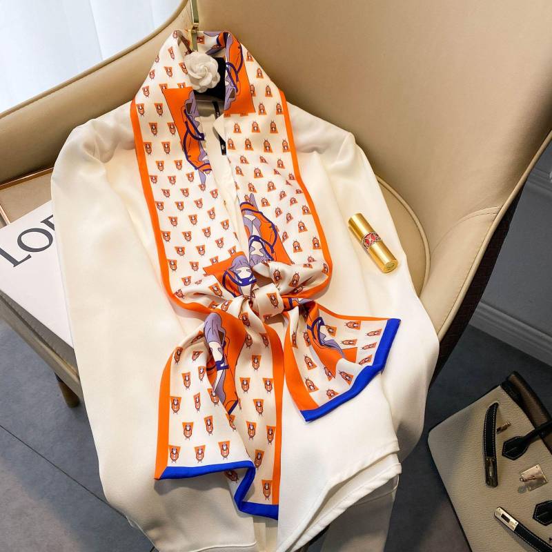 Hochwertige, luxuriöse Seidenschals, Stirnband, Schals, Halstuch für Damen, Ketten-Seidenschal, dekorativer Schal für Damen 150-17cm von Joom DACH