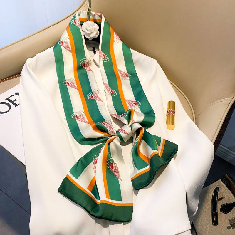 Hochwertige, luxuriöse Seidenschals, Stirnband, Schals, Halstuch für Damen, Ketten-Seidenschal, dekorativer Schal für Damen 150-17cm von Joom DACH