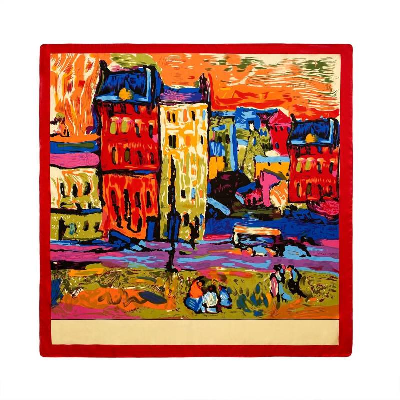 Hochwertige, luxuriöse Seidenschals, Stirnband, Schals, Halstuch für Damen, Ketten-Seidenschal, dekorativer Schal für Damen 90*90cm von Joom DACH