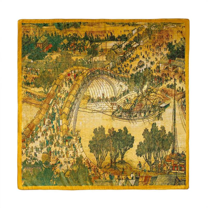 Hochwertige, luxuriöse Seidenschals, Stirnband, Schals, Halstuch für Damen, Ketten-Seidenschal, dekorativer Schal für Damen 90*90cm von Joom DACH