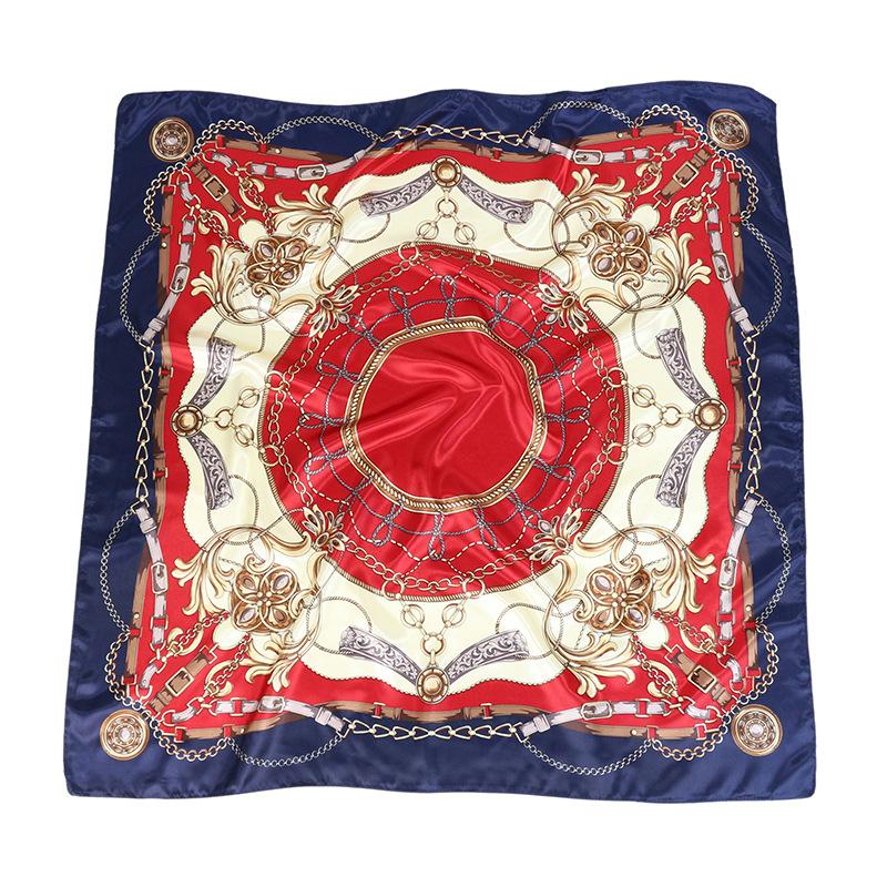 Hochwertige, luxuriöse Seidenschals, Stirnband, Schals, Halstuch für Damen, Ketten-Seidenschal, dekorativer Schal für Damen 90*90cm von Joom DACH