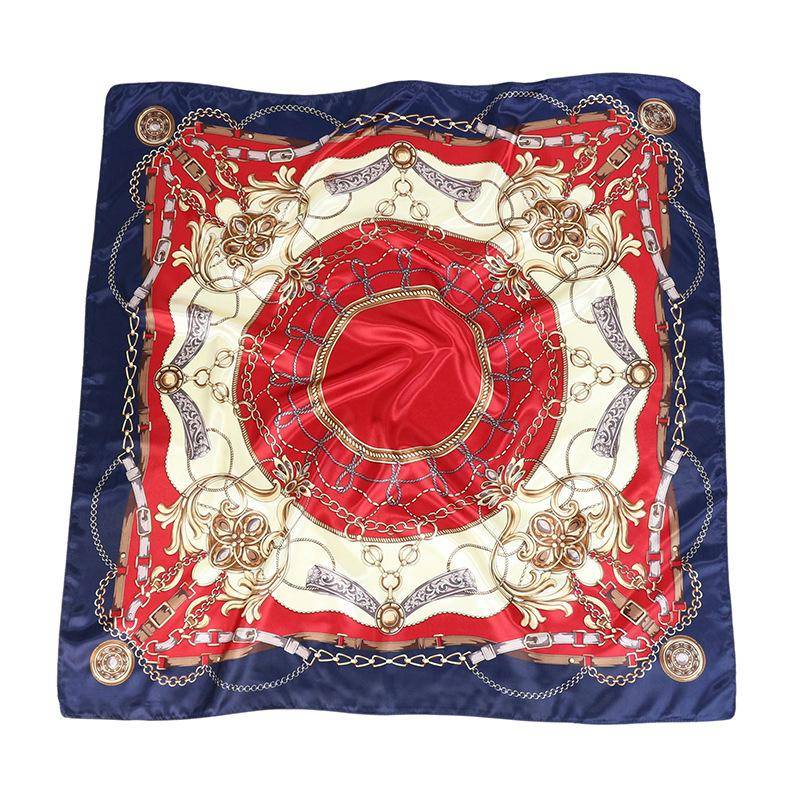 Hochwertige, luxuriöse Seidenschals, Stirnband, Schals, Halstuch für Damen, Ketten-Seidenschal, dekorativer Schal für Damen 90*90cm von Joom DACH