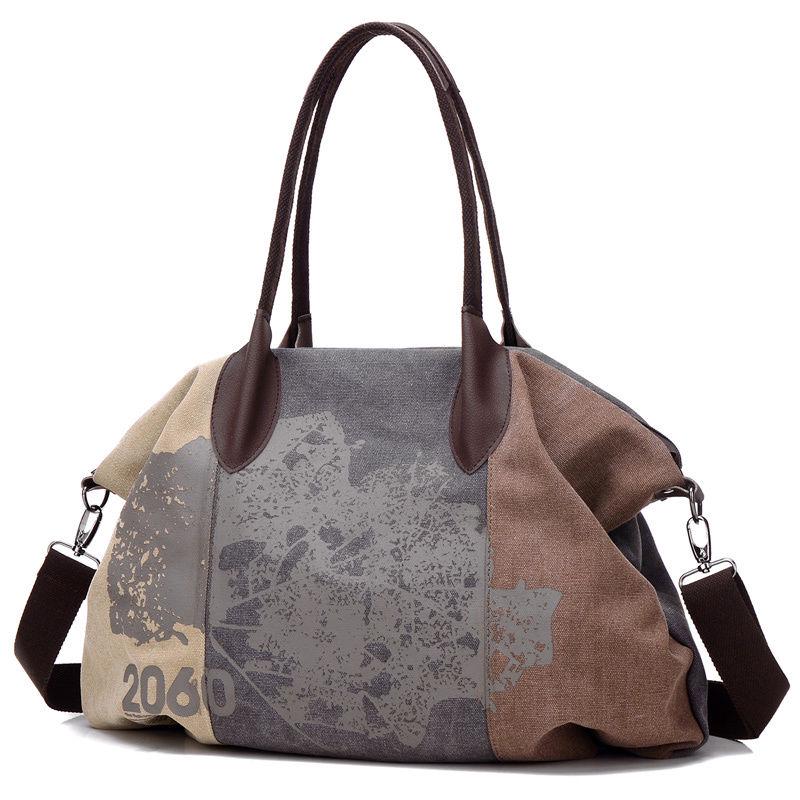 Hochwertige Canvas Damen Messenger Umhängetaschen Große Casual Tote Handtaschen Hobo Bag braun von Joom DACH