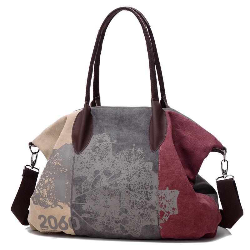 Hochwertige Canvas Damen Messenger Umhängetaschen Große Casual Tote Handtaschen Hobo Bag violett von Joom DACH