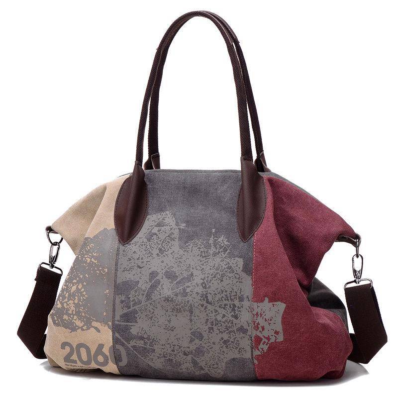 Hochwertige Canvas Damen Messenger Umhängetaschen Große Casual Tote Handtaschen Hobo Bag violett von Joom DACH