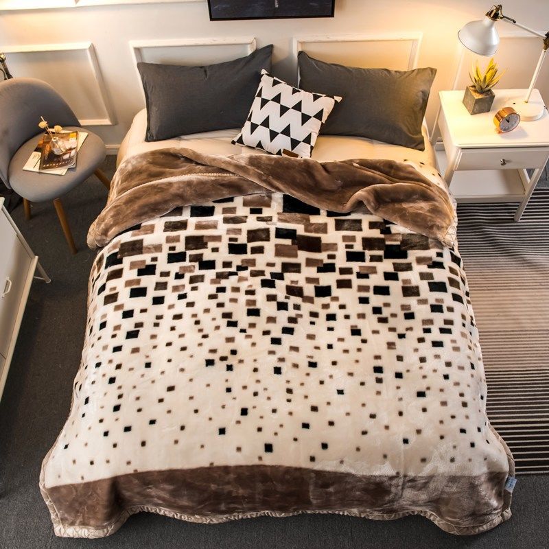 Hochwertige Coral Fleece-Decke, warme Decke, superwarm und weich, doppelseitig, plus Fleece, warm und atmungsaktiv, Bettlaken, Nickerchendecke 230*200cm von Joom DACH