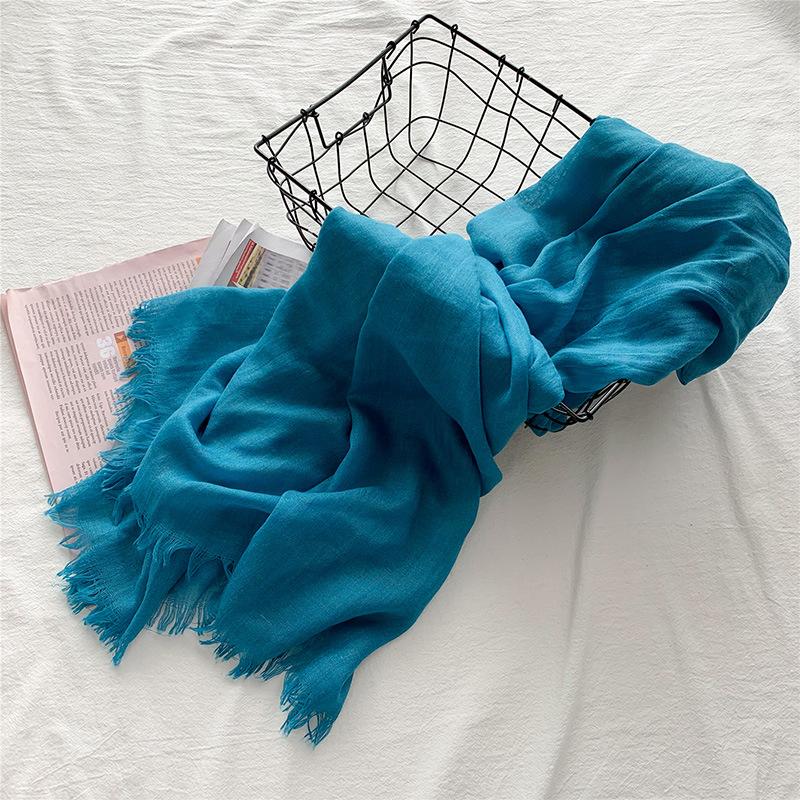 Hochwertige Damen-Baumwollschals, Dame, leicht, weich, modisch, einfarbig, Schal, Wickelschal, Sonnenschutz, Strandtuch, 90*190CM von Joom DACH