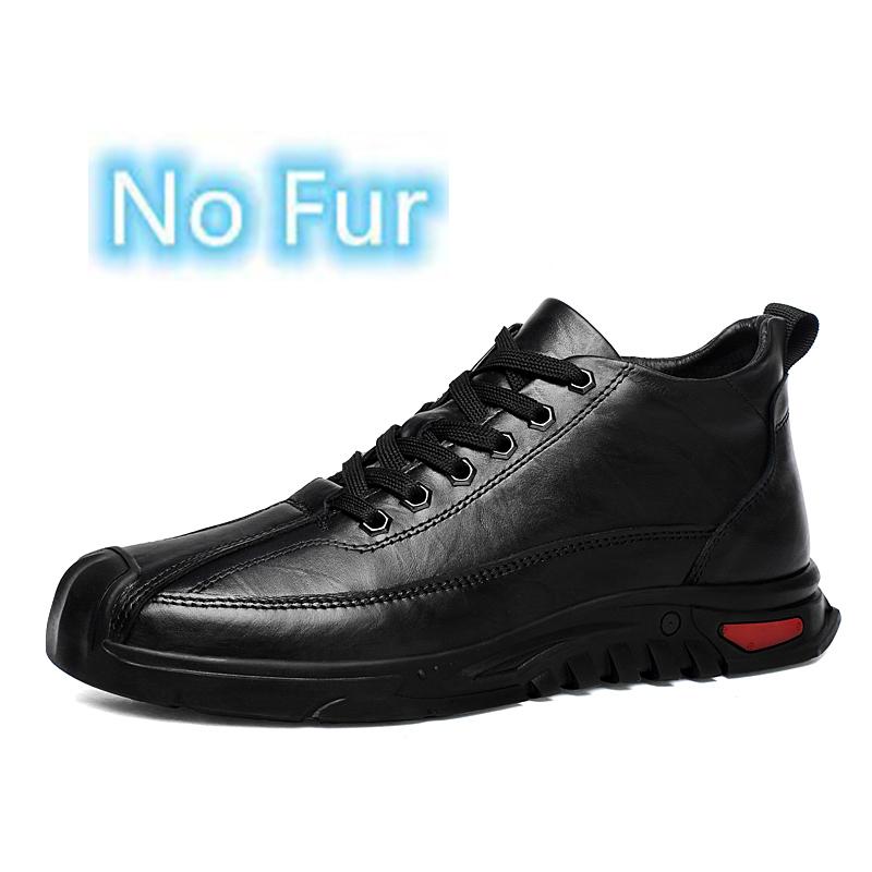 Hochwertige Herren Freizeitschuhe aus echtem Leder, warme Winterschuhe, modische Wanderschuhe, rutschfeste Luxusmarken-Trekkingschuhe 42 von Joom DACH