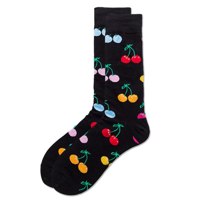 Hochwertige Herren-Happy-Socken, gestreift, kariert, Diamant-Kirschsocken, Herrensocken aus gekämmter Baumwolle One size von Joom DACH