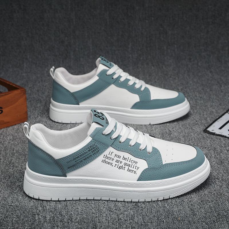 Hochwertige Herren Leder Freizeitschuhe Frühling Neue Atmungsaktive Sneakers Mode Vielseitige Schnürschuhe Wanderschuhe Jogging Masculino 44 blau von Joom DACH