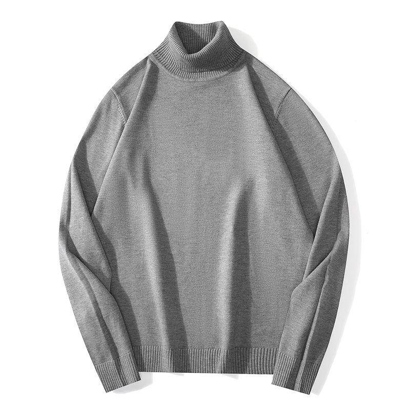 Hochwertige Herrenbekleidung Herren Langarm-Strickpullover Rollkragen Einfarbiges Slim-Fit-Oberteil Warmes weißes Unterhemd Innen 4XL licht grau von Joom DACH