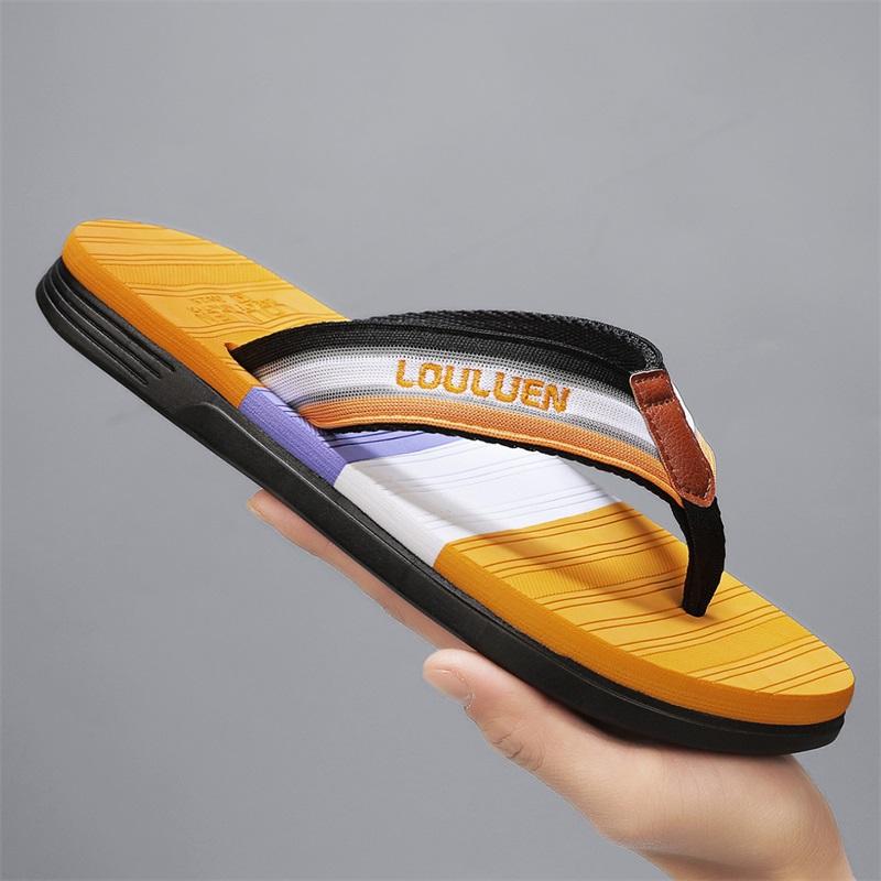 Hochwertige Marken Hot Sale Flip Flops Herren Sommer Strand Hausschuhe Herren Mode Atmungsaktiv Lässig Herren Flip Flops Sommer Outdoor 39 orange von Joom DACH