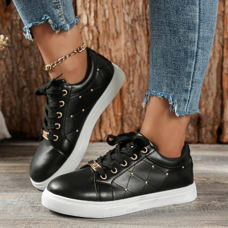 Hochwertige Schuhe für Damen, Schnürschuhe, vulkanisierte Damenschuhe, Frühlings-Outdoor-Wanderschuhe, flache, feste Damen-Sneakers 36 von Joom DACH