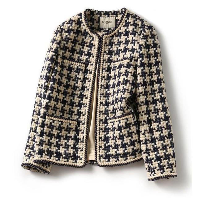 Hochwertige Temperament Damen Stil Tweed Kurze Jacke Frauen Frauen Herbst Elegante Weibliche Mode Jacke Mantel Frau Top XXXL von Joom DACH