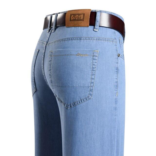 Hochwertige Tencel-Jeans für Herren, klassische Mode, Business-Casual, lockere Denim-Hose mit geradem Bein, Herren-Stretch-Markenhose 34 hellblaue Hochwertige Tencel-Jeans für Herren, klassische Mode, Business-Casual, lockere Denim-Hose mit geradem Bein, Herren-Stretch-Markenhose 34 hellblaue von Joom DACH